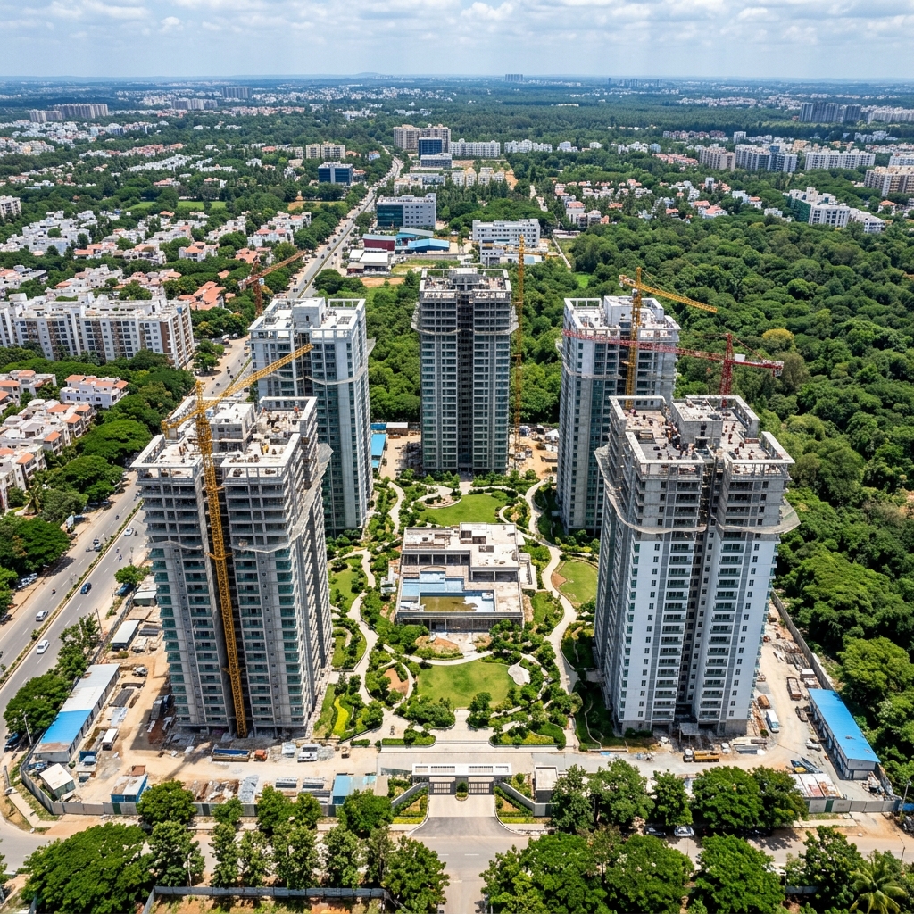Abhee Aaria aerial view Gunjur Bangalore