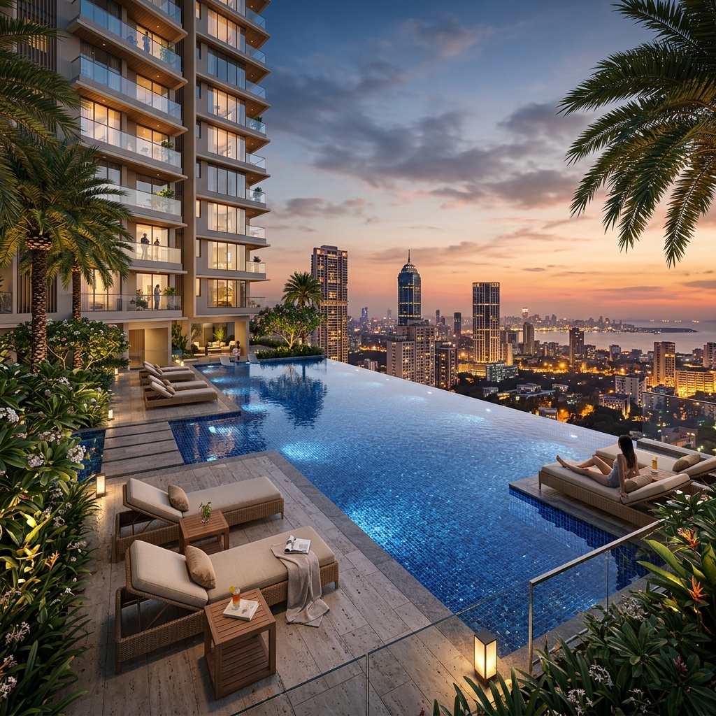Abhee Aaria infinity pool amenity