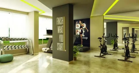 Indoor gym in the Abhee King's Court clubhouse (artist's impression)