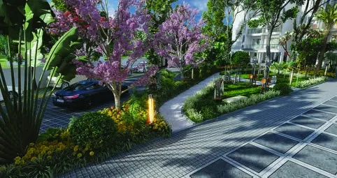 Landscaped garden at Abhee King's Court (artist's impression)