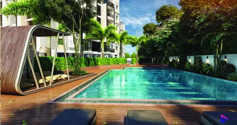 Swimming pool and pool deck at Abhee King's Court (artist's impression)
