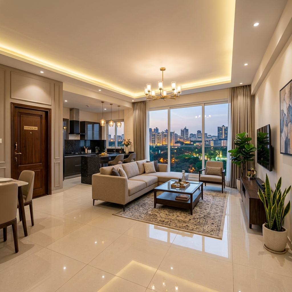 Abhee Riviera Royale premium construction quality — luxury interior finishes and vitrified flooring